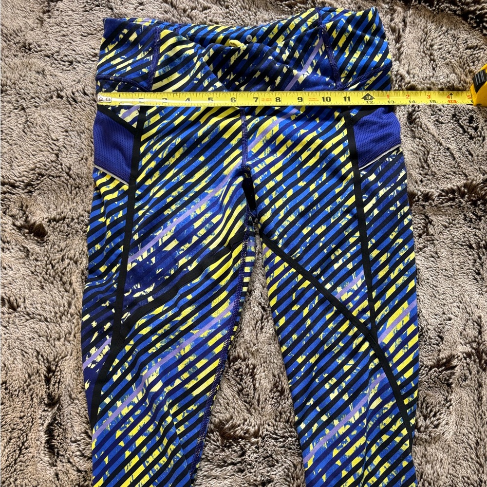 Athleta Blue and Yellow Striped Leggings